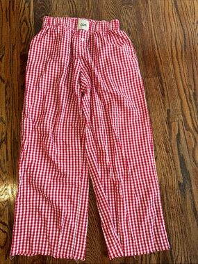 Gingham Lounge Pants with Button Fly